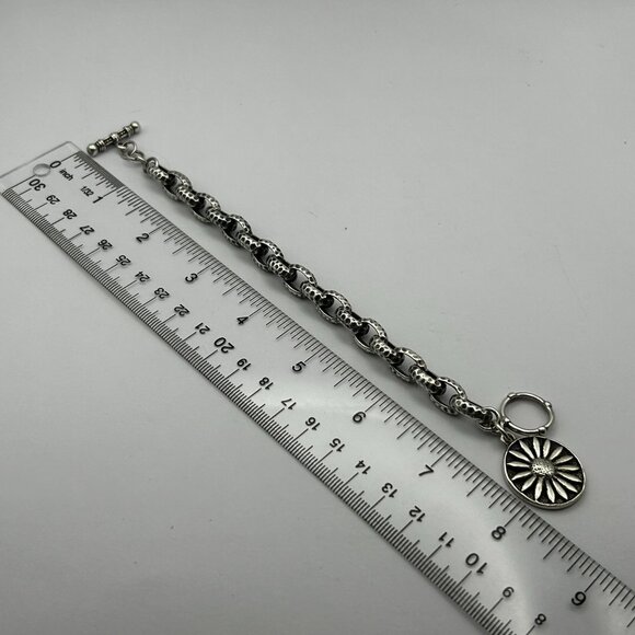 Exex Sterling Silver Sunflower Toggle Clasp Bracelet By Claudia Agudelo - Picture 6 of 6